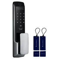 쿠잉전자 손잡이 있음 지문인식 푸시풀 디지털 도어락, DL-HY03S, 방문설치