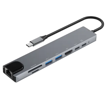홈플래닛 8포트 USB3.0 유선랜 멀티허브 DEX미러링 HUB8C-Y