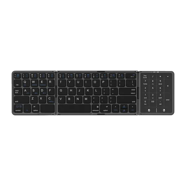 2026 3단 접이식 블루투스 키보드터치패드 포함 PC Mac 스마트폰 IPad용 휴대용 접이식 키보드