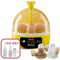 제로쿨 병아리 4구 부화기 올인원 세트 (먹이통,물통 포함), 1개, 흰색
