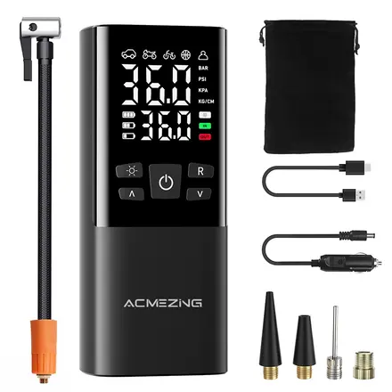 ACMEZING 타이어 공기압 주입기 휴대용 공기압 주입기  차량용 대용량 무선 다용도 에어 펌프 자전거 오토바이 구기 기압 주입기 7800mAh
