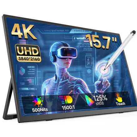 에비크 4K UHD 포터블 모니터 DEX HDR 휴대용 모니터, 블랙-터치, 39.88cm