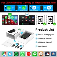 호환 2026 CarlinKit 5.0 2Air 무선 안드로이드 자동 박스, 휴대용 카플레이 동글, 라디오용, 유선 오토
