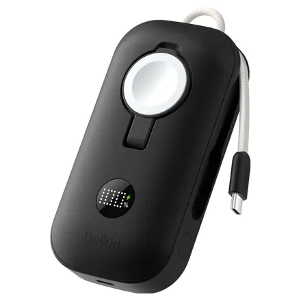 벨킨 부스트차지 프로 Apple Watch 겸용 10K 초고속 충전 45W 디스플레이형 보조배터리 C타입, BPD012fqBK, 블랙