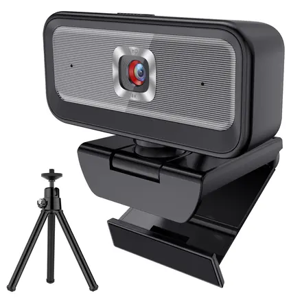 RUNDX 4K 웹캠 마이크내장 방송용 수업용 화상카메라 + 삼각대 세트, 블랙 그레이, 1개