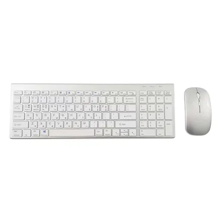 무소음 무선 키보드 마우스 세트 iPad 적용, 노트북, 실버