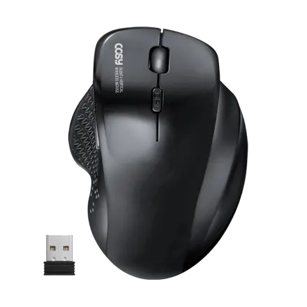 코시 무소음 세미 버티컬 무선마우스, M4059WL, 블랙