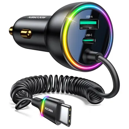 로코렌 70W 초고속 차량용 충전기 3포트 시거잭 PD QC 고속충전 USB C타입 멀티 어댑터