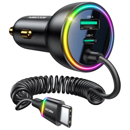 로코렌 70W 초고속 차량용 충전기 3포트 시거잭 PD QC 고속충전 USB C타입 멀티 어댑터
