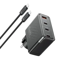 Toocki PD 3.1 GaN PPS 140W 4포트 접지형 초고속 멀티충전기 + C TO C 2M 240W 케이블 세트, 1세트, 블랙
