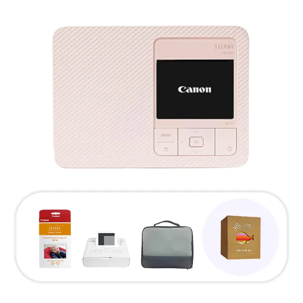 캐논 셀피 포토프린터 CP1500+RP-54+필름+파우치세트, 핑크, CP1500