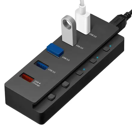 홈플래닛 5포트 USB3.0 유전원허브 HUB5P-T USB*4 + 충전*1