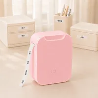 블루투스 미니 라벨프린터 감열식 무선 라벨기 휴대용 소형 가정용 정리 수납 라벨링기 핸드메이드 다이어리 스티커 제작기 선물용, 1개, 핑크색
