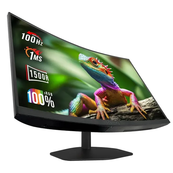 Scepter 뉴 커브드 27인치 게이밍 모니터 1500R 100Hz HDMI X2 디스플레이포트 1ms 100% sRGB, 내장 스피커 머신 블랙 2026 C275W-FW100T