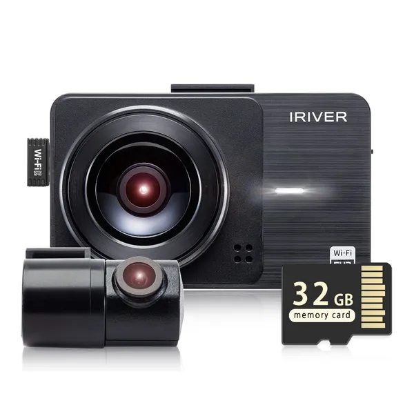 아이리버 2채널 FHD+FHD 고화질 차량용 2채널 블랙박스 FF2 WiFi 스마트폰 연동지원, 32GB, WiFi 동글이 + GPS 안테나 + 무료출장장착권