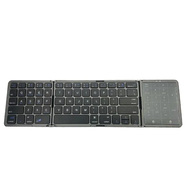 2026 3단 접이식 블루투스 키보드터치패드 포함 PC Mac 스마트폰 IPad용 휴대용 접이식 키보드