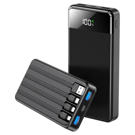 일체형 보조배터리 고속충전 30000mAh 대용량 PD 22.5W QC3.0 잔량표시+ 4개 케이블 멀티단자