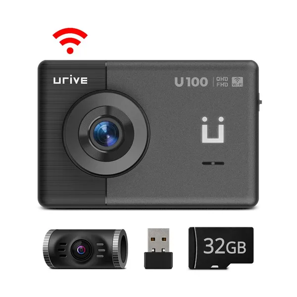26년형 유라이브 QHD 고화질 2채널 와이파이 블랙박스 U100 스마트폰 연동 WiFi 동글이 증정, 자가설치, 32GB