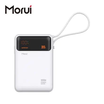 Morui 모루이 보조배터리 노트북 PD PPS 100w 20000mAh 대용량 초고속3.0 갤럭시 아이폰 여행용 게임용 기내반입, 화이트, MT-P10X