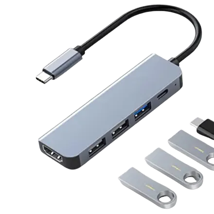 디지털케미 5포트 C타입 맥북 삼성 덱스 미러링 멀티포트 USB 허브 DCH-H301